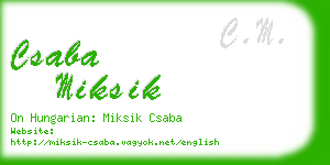 csaba miksik business card